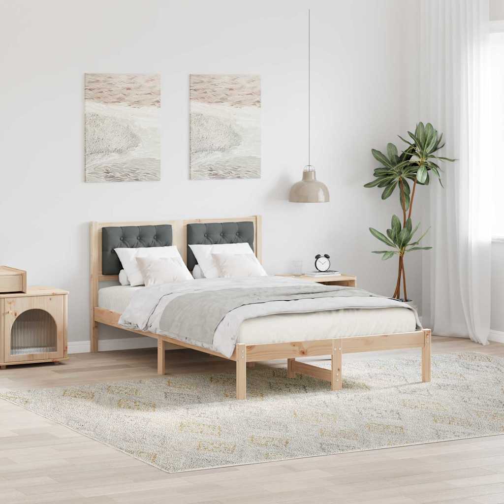 Cadre de lit Gris foncé 120 x 190 cm Pin massif - XIOS