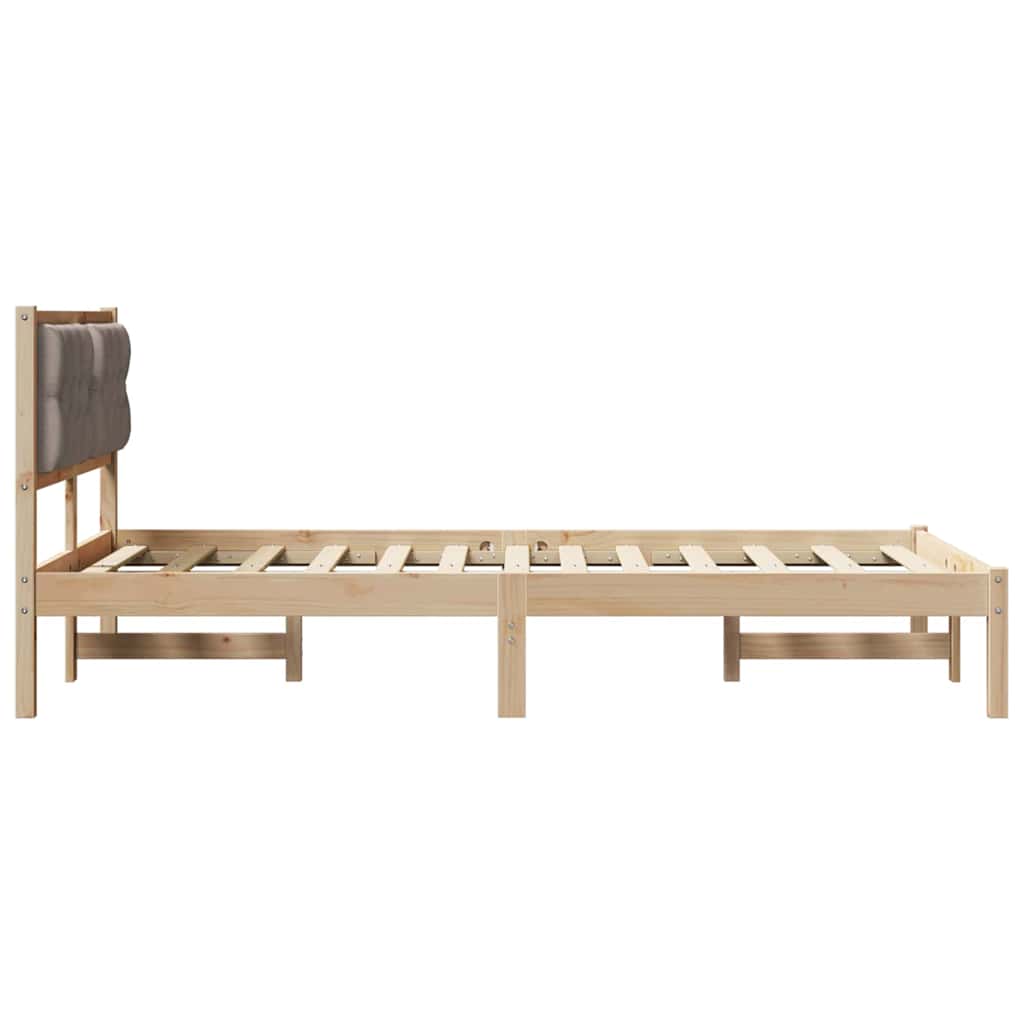 Cadre de lit avec tête de lit Taupe 120 x 190 cm Pin massif