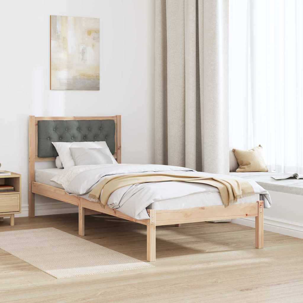 Cadre de lit avec tête de lit Gris foncé 80 x 200 cm tissu - XIOS