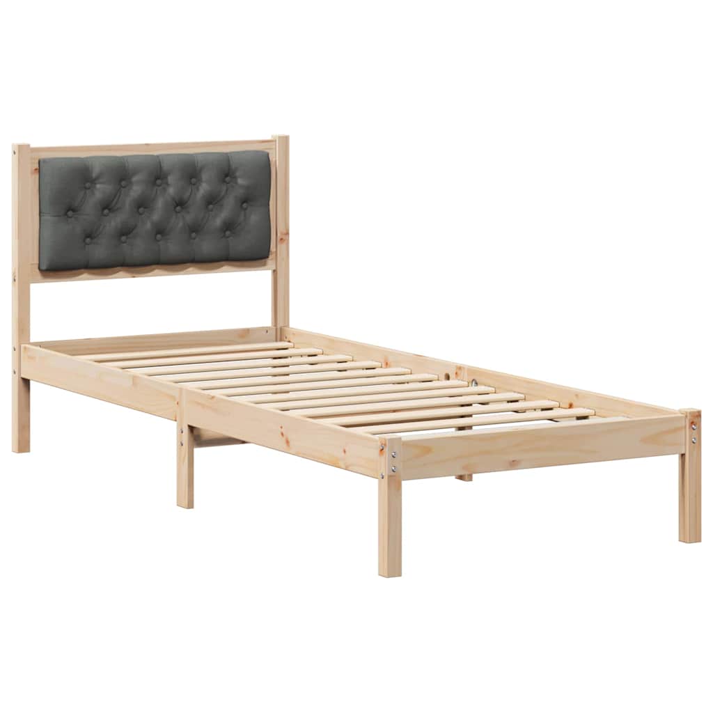 Cadre de lit avec tête de lit Gris foncé 80 x 200 cm tissu - XIOS