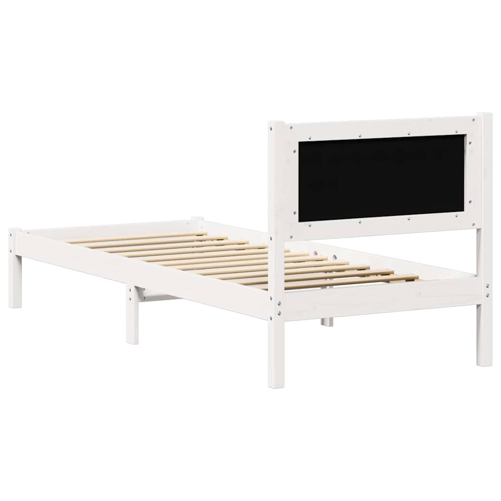 Cadre de lit avec tête de lit Gris clair 75 x 190 cm tissu - XIOS