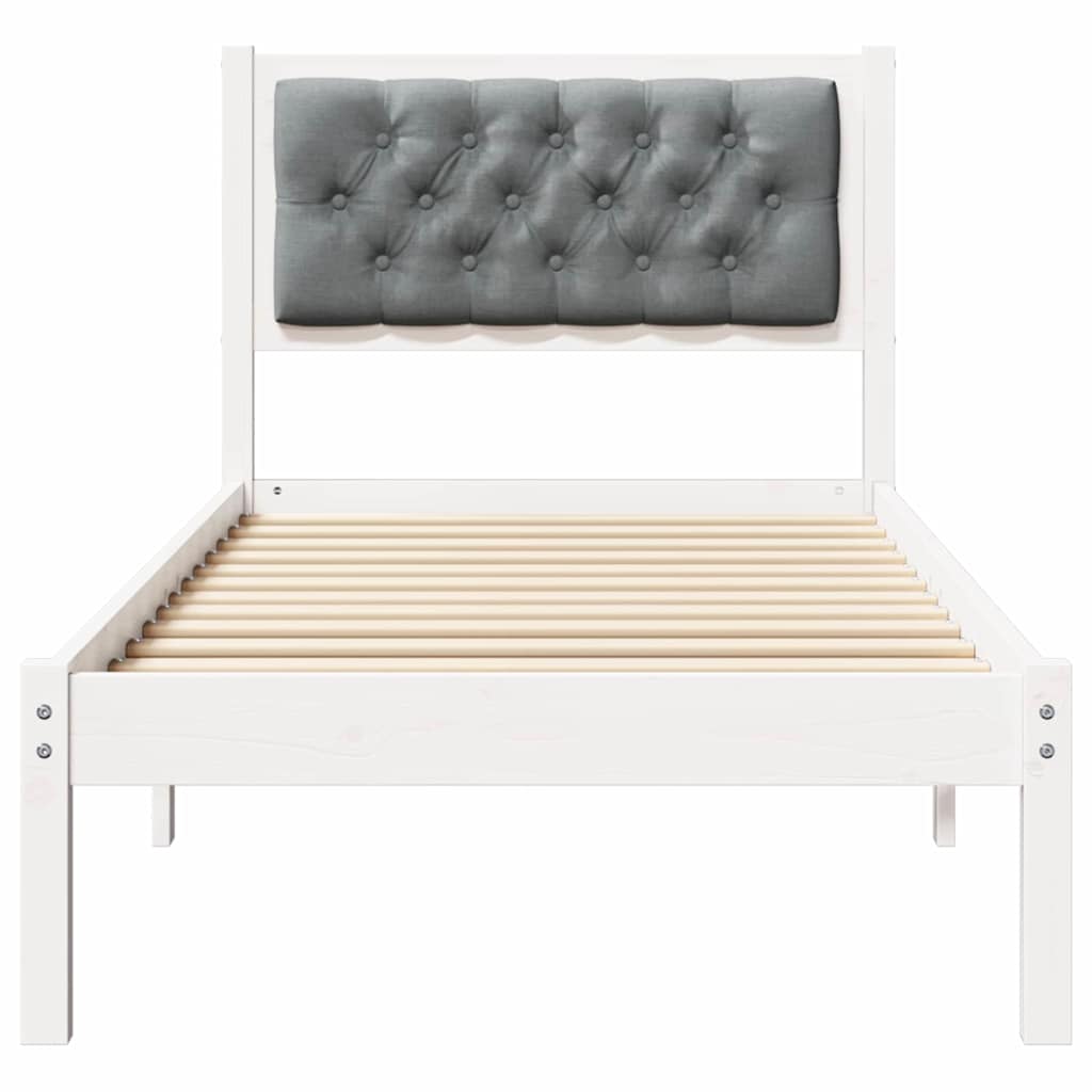 Cadre de lit avec tête de lit Gris clair 75 x 190 cm tissu - XIOS
