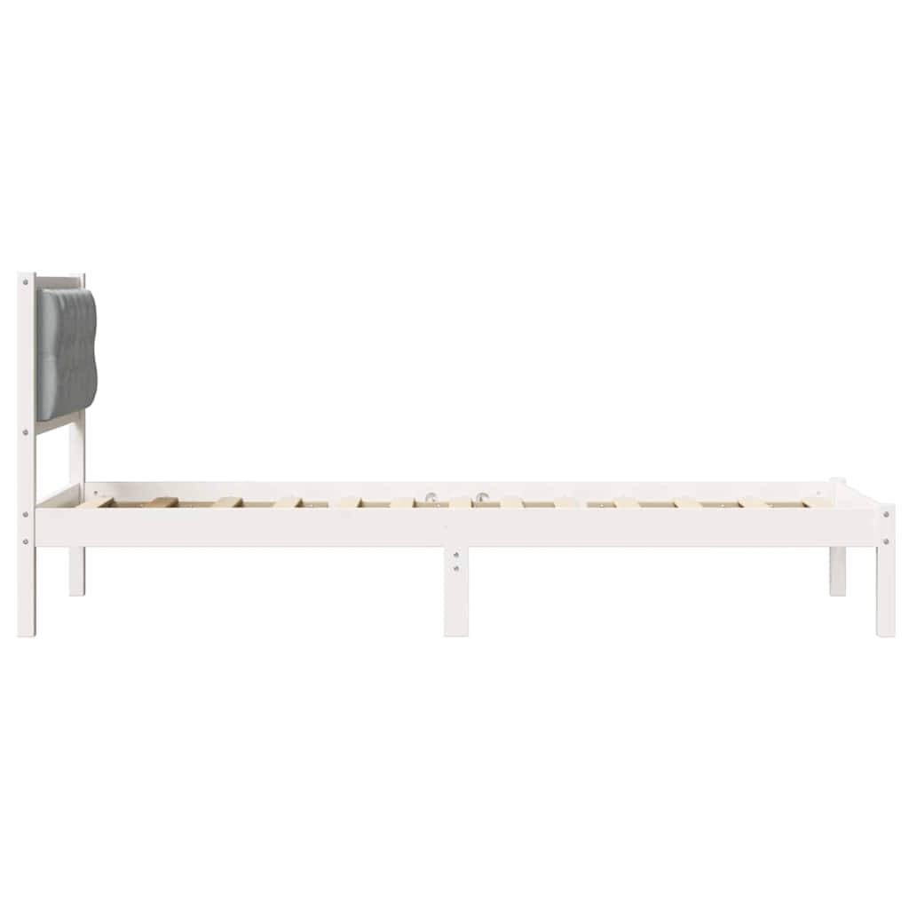 Cadre de lit avec tête de lit Gris clair 75 x 190 cm tissu - XIOS