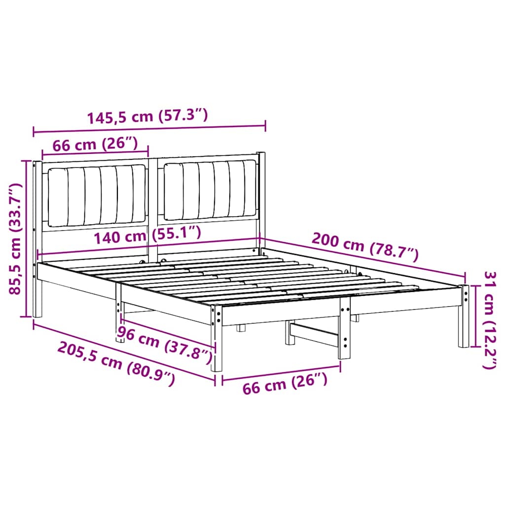 Cadre de lit avec tête de lit rembourrée Gris clair - XIOS