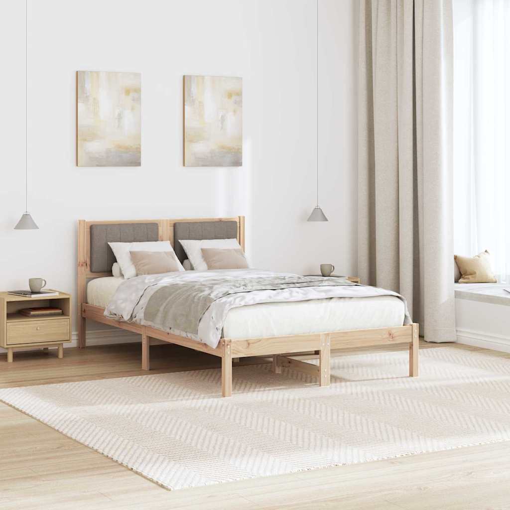Cadre de lit avec tête de lit rembourrée Taupe 120 x 200 cm - XIOS