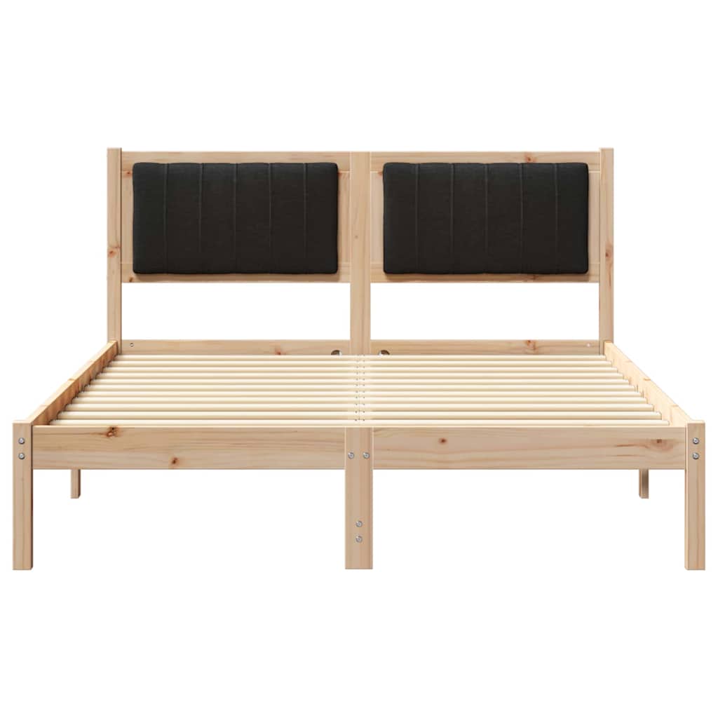 Cadre de lit avec tête de lit rembourrée Noir 135 x 190 cm - XIOS