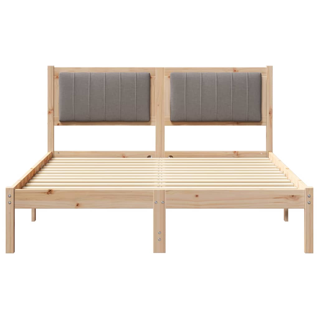 Cadre de lit avec tête de lit rembourrée Taupe 120 x 190 cm - XIOS