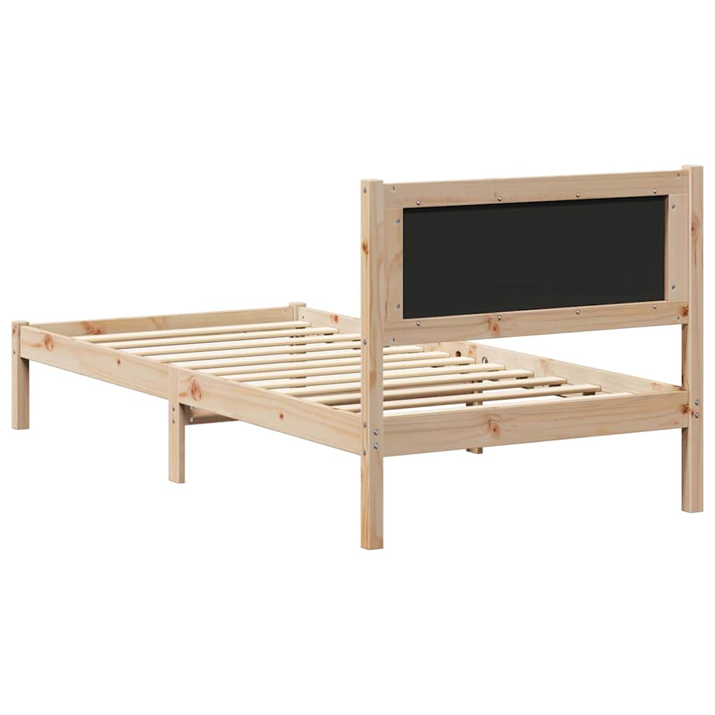 Cadre de lit avec tête de lit rembourrée Gris foncé 90 x 190 cm - XIOS