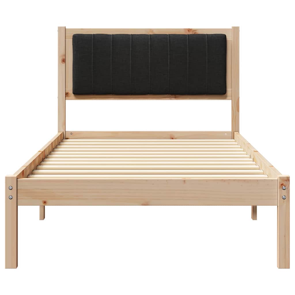 Cadre de lit avec tête de lit rembourrée Noir 90 x 190 cm - XIOS