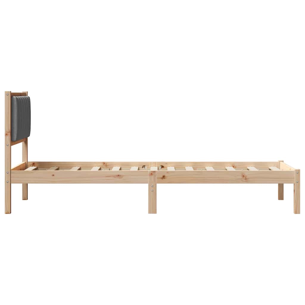 Cadre de lit avec tête de lit rembourrée Gris foncé 75 x 190 cm - XIOS