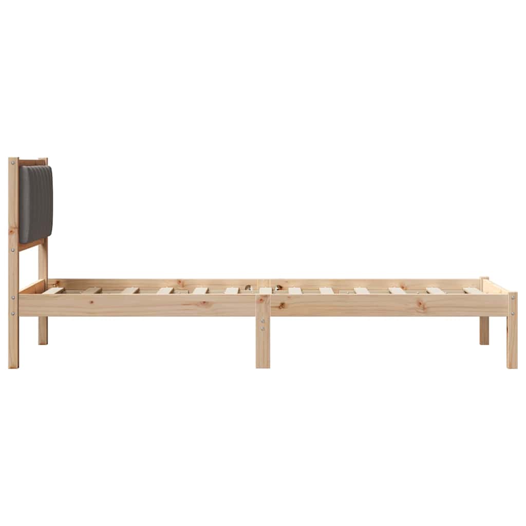 Cadre de lit avec tête de lit rembourrée Taupe 75 x 190 cm - XIOS