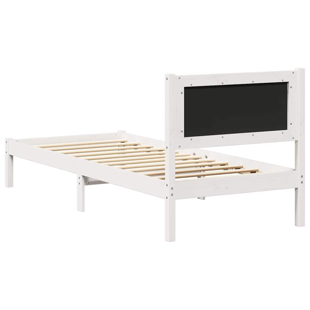 Cadre de lit avec tête de lit rembourrée Gris clair 75 x 190 cm - XIOS