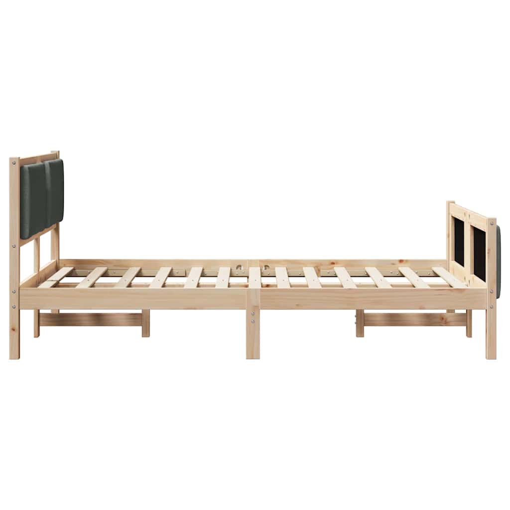 Cadre de lit avec tête de lit Gris foncé 120 x 200 cm tissu - XIOS