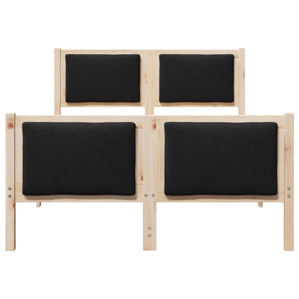 Cadre de lit avec tête de lit Noir 120 x 200 cm tissu - XIOS