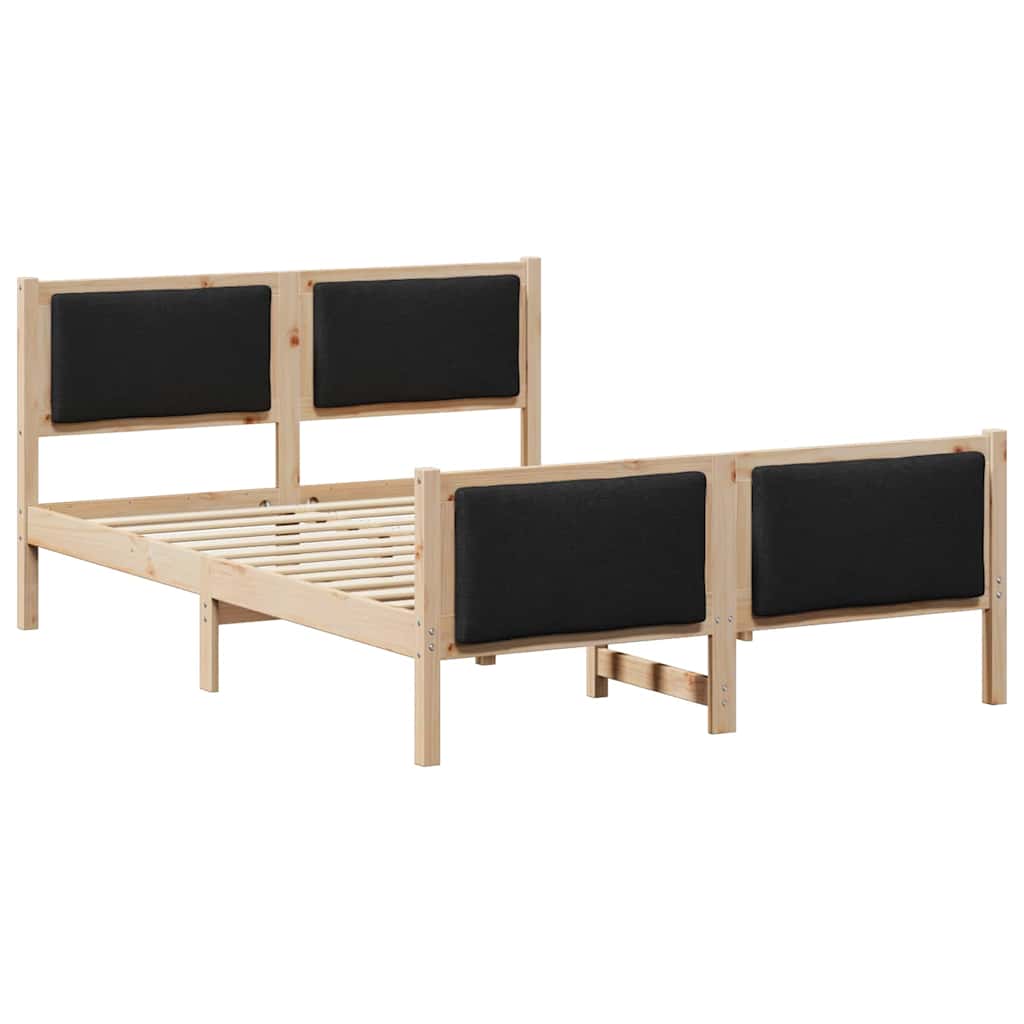 Cadre de lit avec tête de lit Noir 140 x 190 cm tissu - XIOS