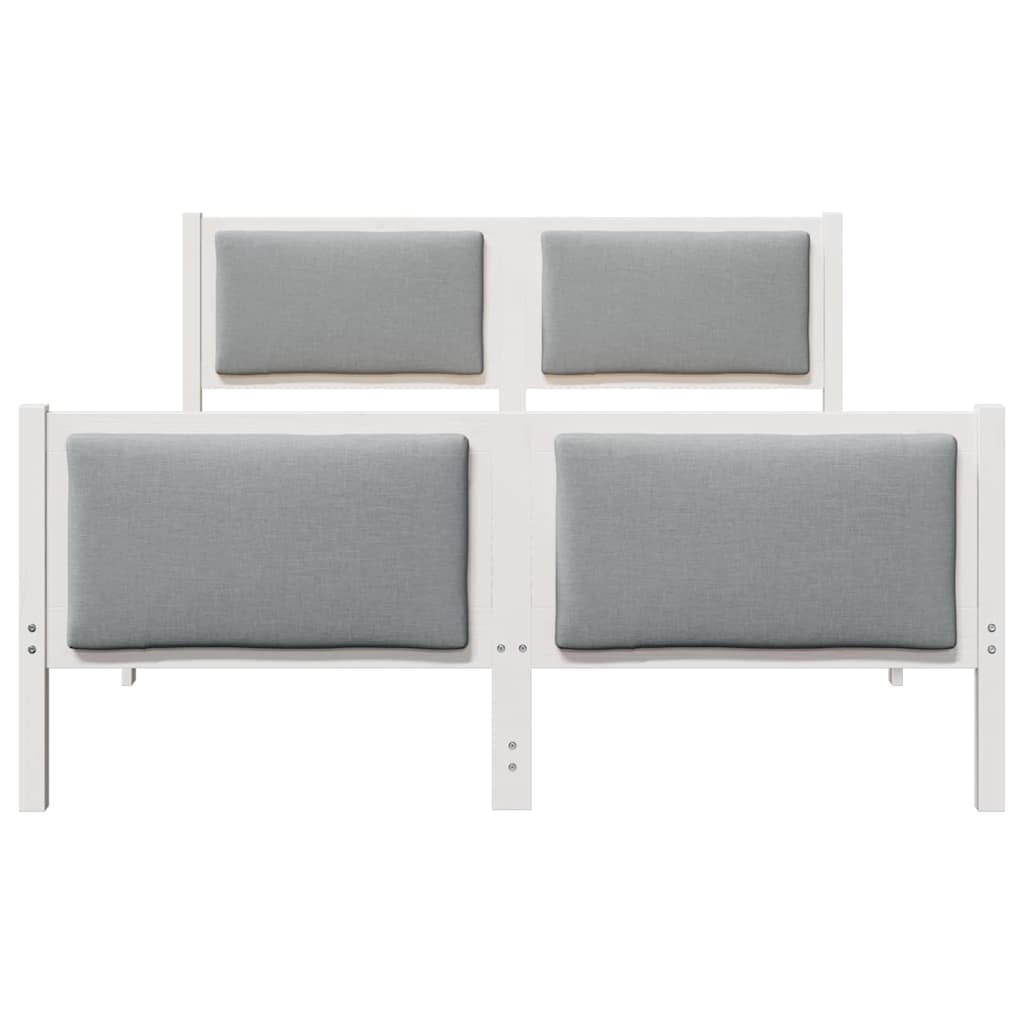 Cadre de lit avec tête de lit Gris clair 135 x 190 cm tissu - XIOS