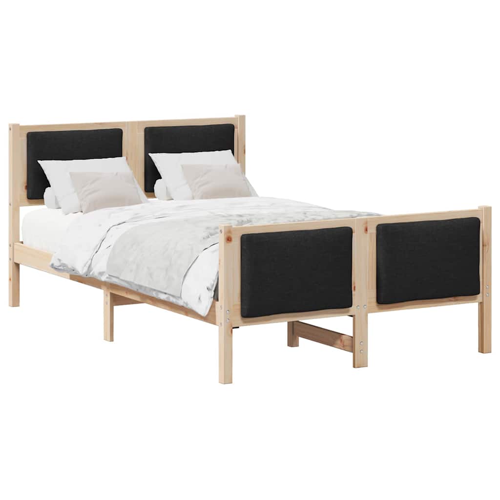 Cadre de lit avec tête de lit Noir 120 x 190 cm tissu - XIOS