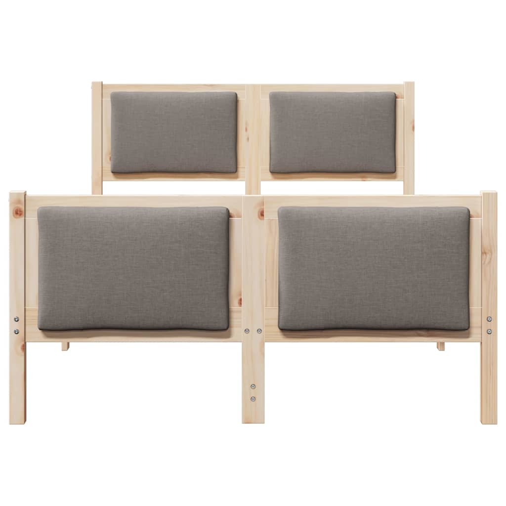 Cadre de lit avec tête de lit Taupe 120 x 190 cm tissu - XIOS