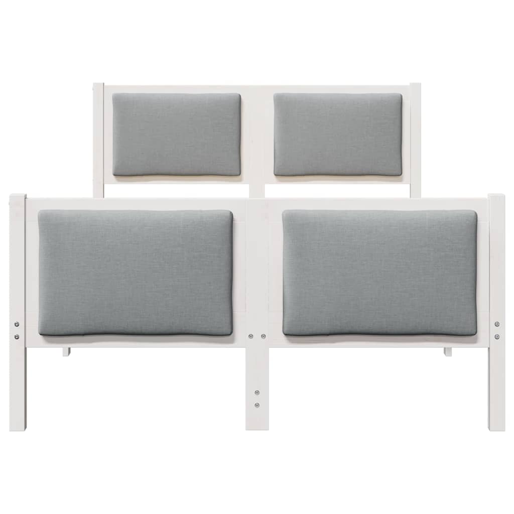 Cadre de lit avec tête de lit Gris clair 120 x 190 cm tissu - XIOS