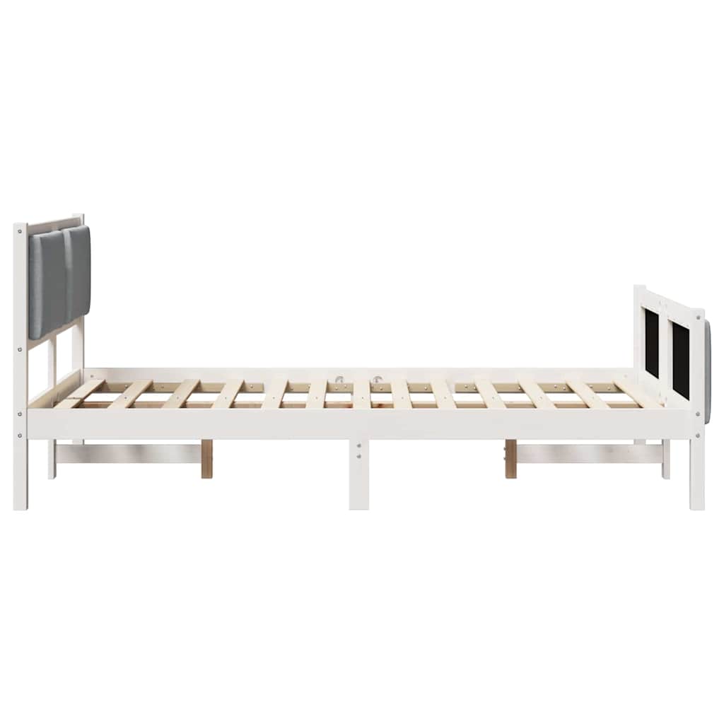 Cadre de lit avec tête de lit Gris clair 120 x 190 cm tissu - XIOS