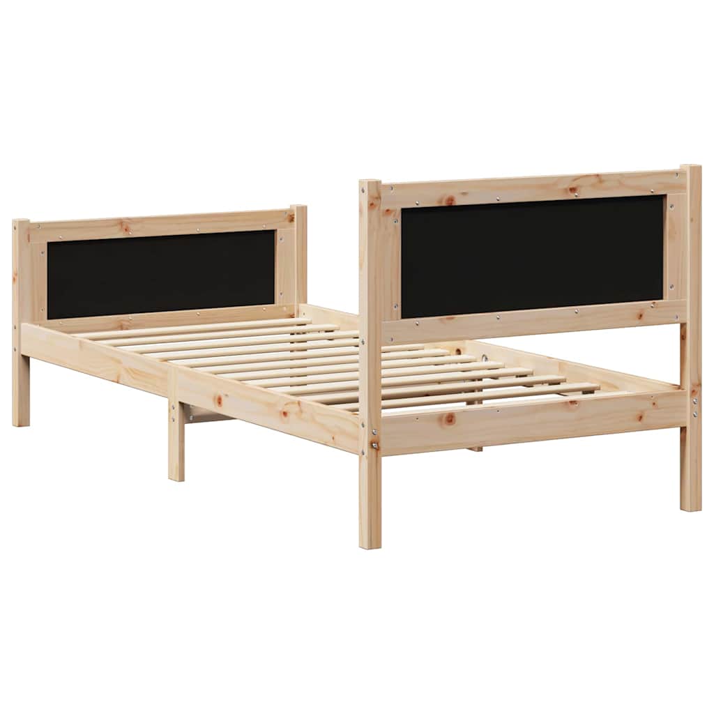 Cadre de lit avec tête de lit Gris foncé 90 x 200 cm tissu - XIOS