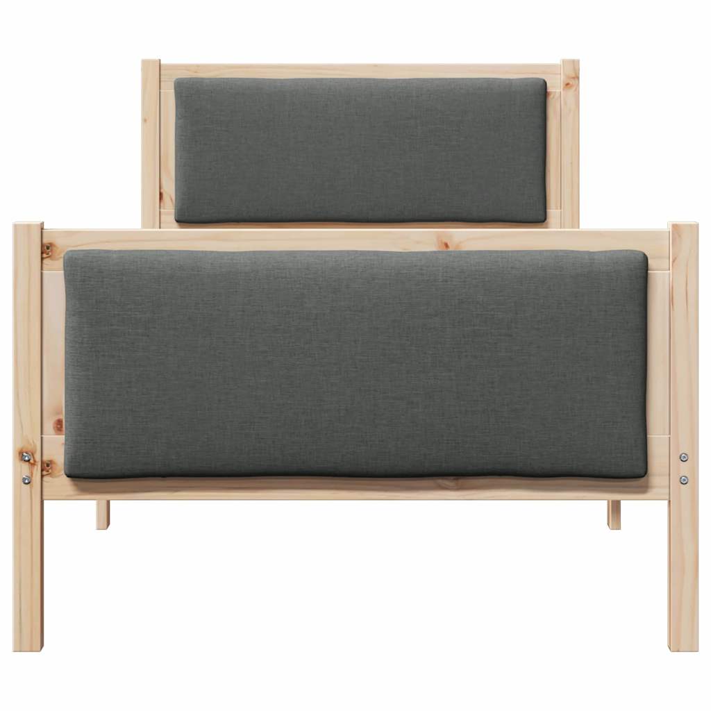 Cadre de lit avec tête de lit Gris foncé 90 x 200 cm tissu - XIOS