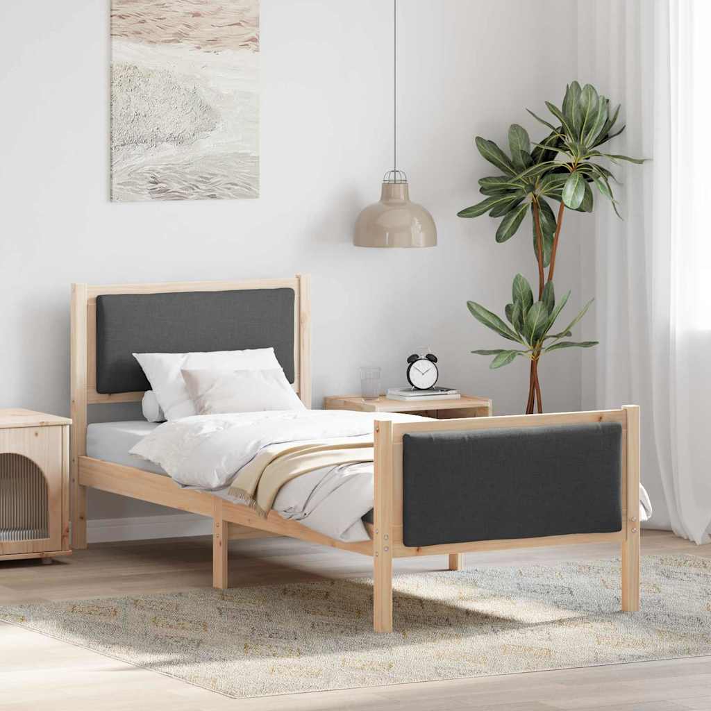 Cadre de lit avec tête de lit Gris foncé 80 x 200 cm tissu - XIOS