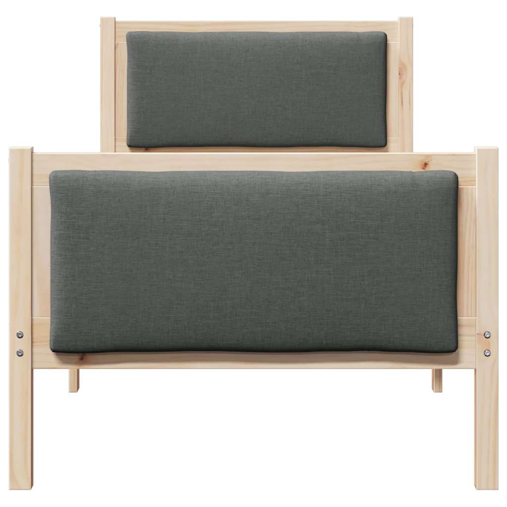 Cadre de lit avec tête de lit Gris foncé 80 x 200 cm tissu - XIOS