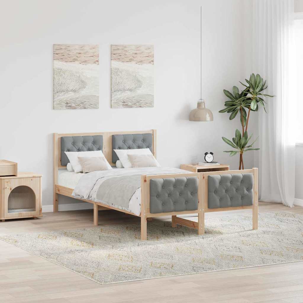 Cadre de lit Gris clair 120 x 200 cm Pin massif - XIOS