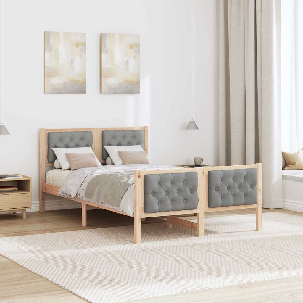 Cadre de lit Gris clair 120 x 200 cm Pin massif - XIOS