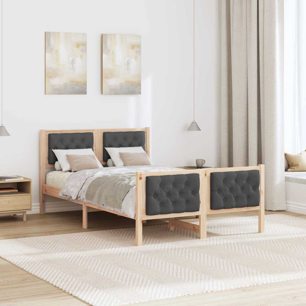 Cadre de lit Gris foncé 120 x 200 cm Pin massif - XIOS
