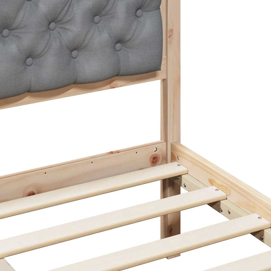 Cadre de lit Gris clair 135 x 190 cm Pin massif - XIOS