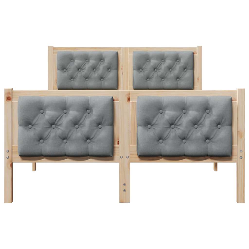 Cadre de lit Gris clair 135 x 190 cm Pin massif - XIOS