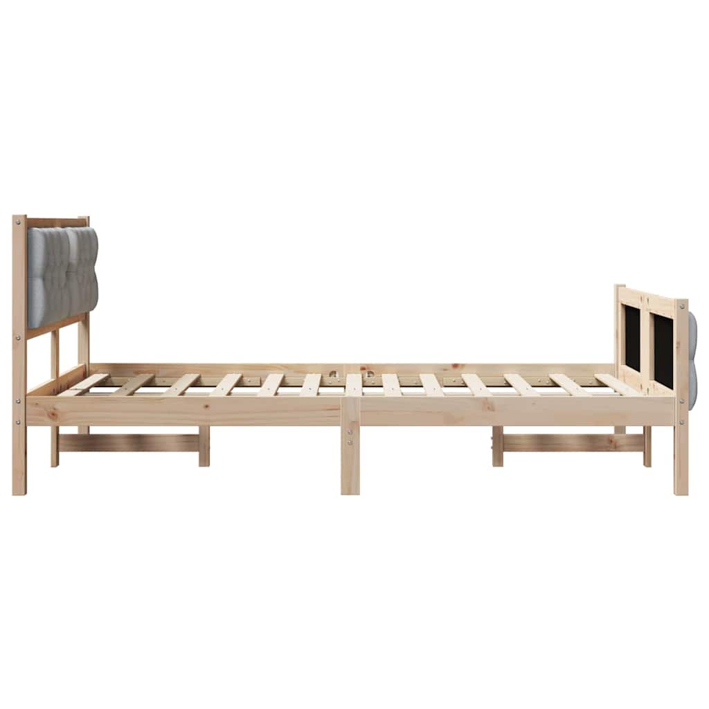 Cadre de lit Gris clair 135 x 190 cm Pin massif - XIOS
