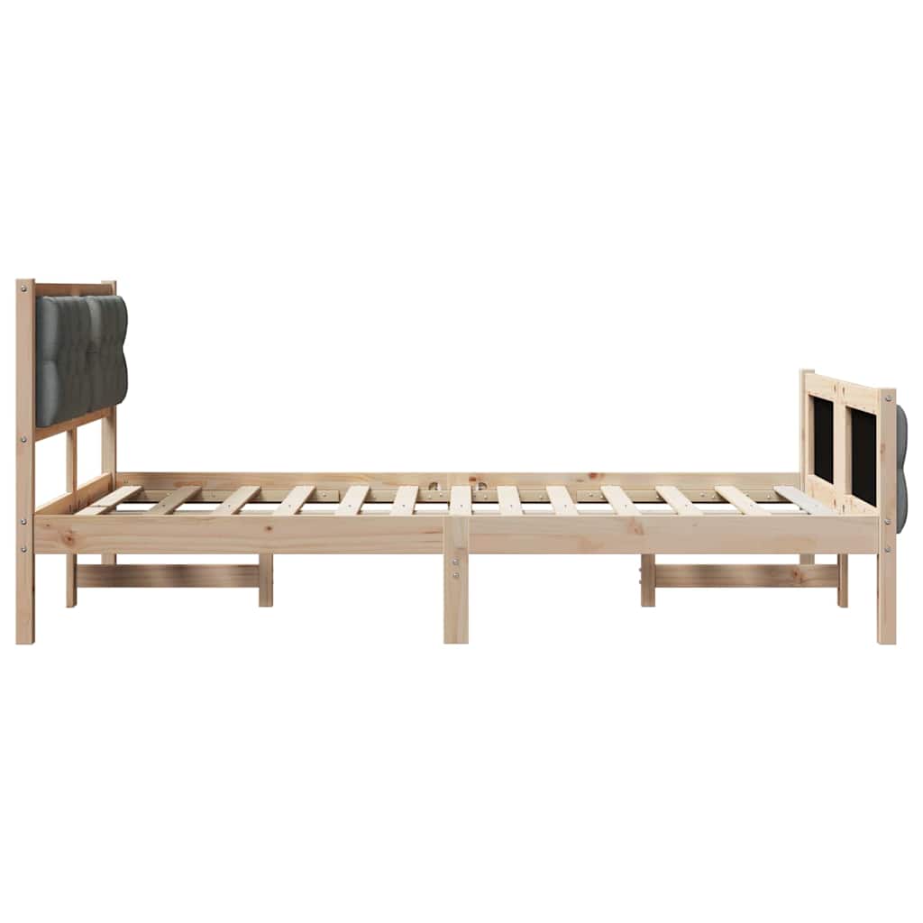 Cadre de lit Gris foncé 135 x 190 cm Pin massif - XIOS