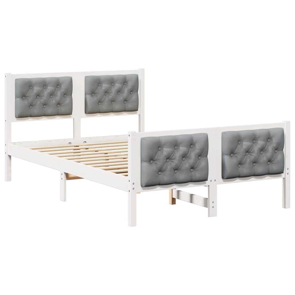 Cadre de lit Gris clair 135 x 190 cm Pin massif - XIOS