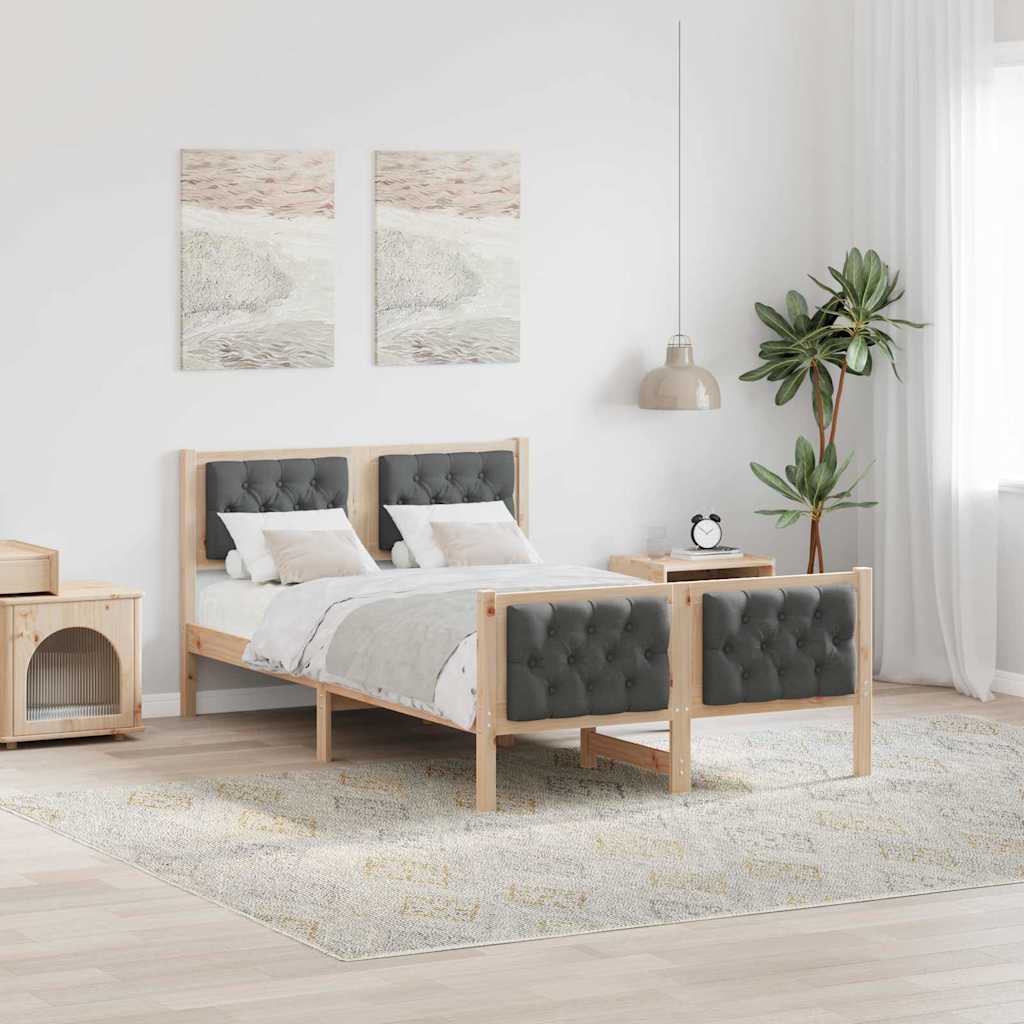 Cadre de lit Gris foncé 120 x 190 cm Pin massif - XIOS
