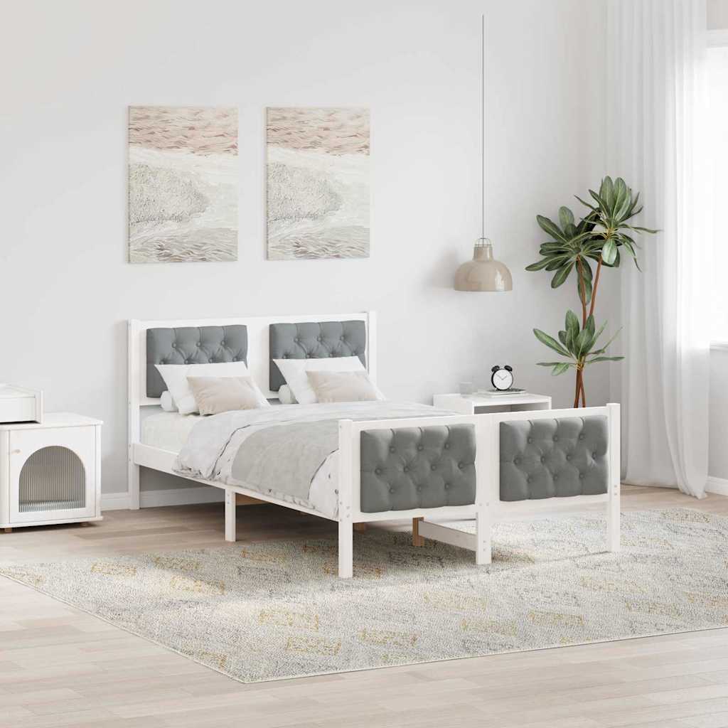 Cadre de lit Gris clair 120 x 190 cm Pin massif - XIOS