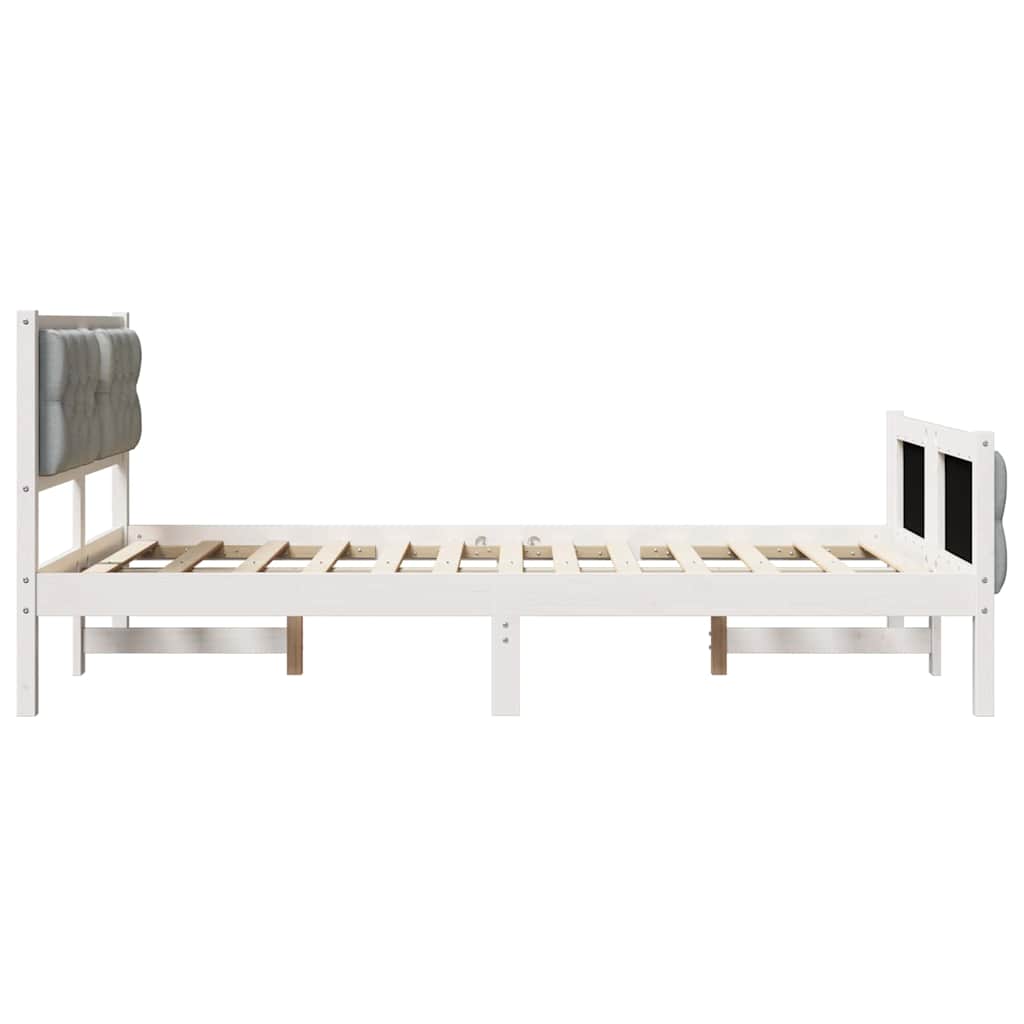 Cadre de lit Gris clair 120 x 190 cm Pin massif - XIOS