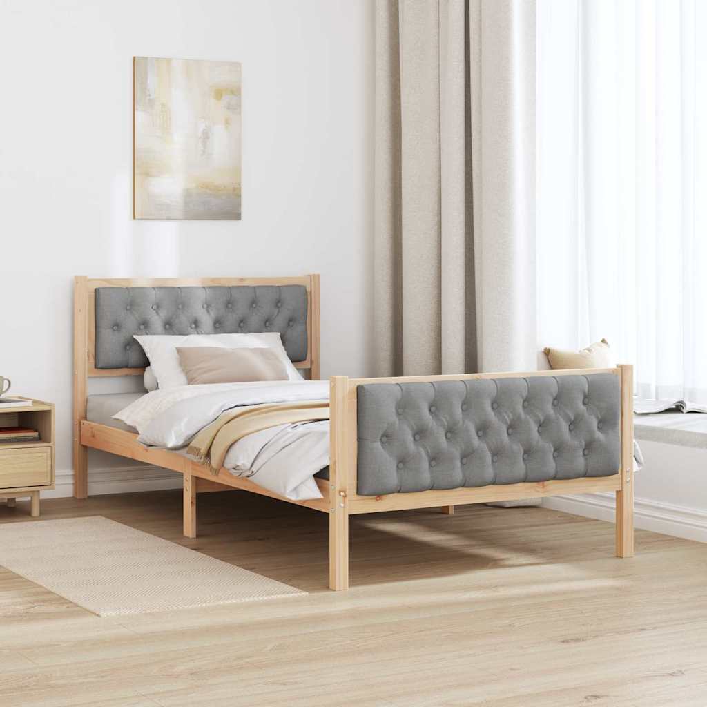 Cadre de lit Gris clair 100 x 200 cm Pin massif - XIOS