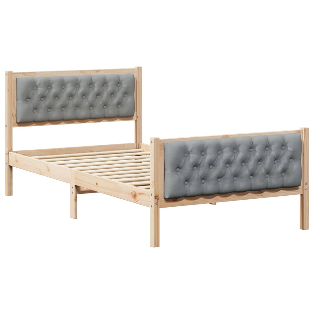 Cadre de lit Gris clair 100 x 200 cm Pin massif - XIOS