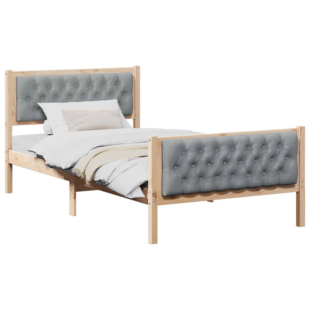 Cadre de lit Gris clair 100 x 200 cm Pin massif - XIOS