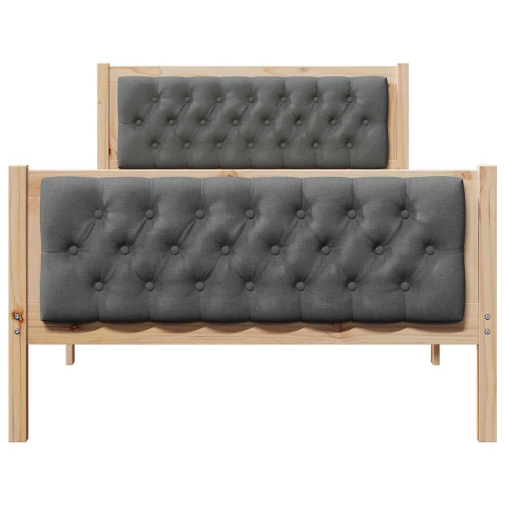 Cadre de lit Gris foncé 100 x 200 cm Pin massif - XIOS