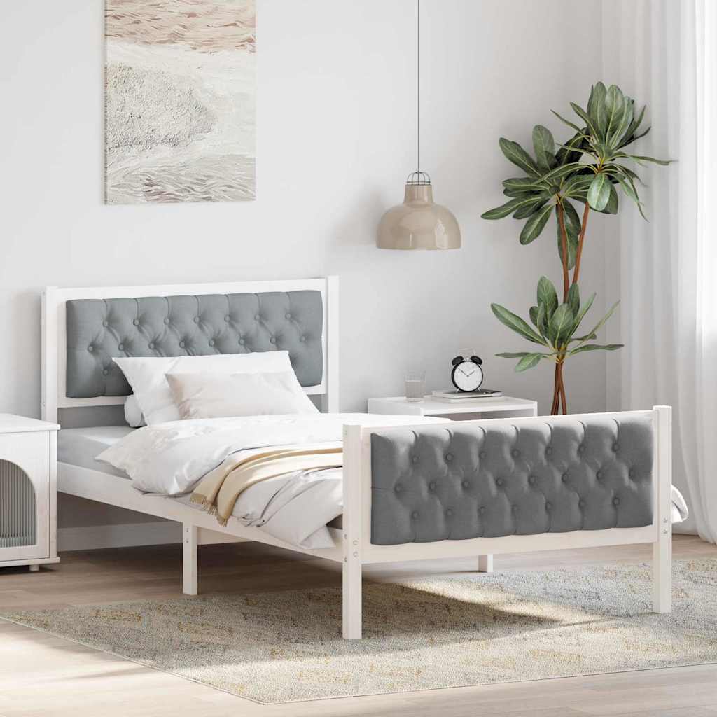 Cadre de lit Gris clair 100 x 200 cm Pin massif - XIOS