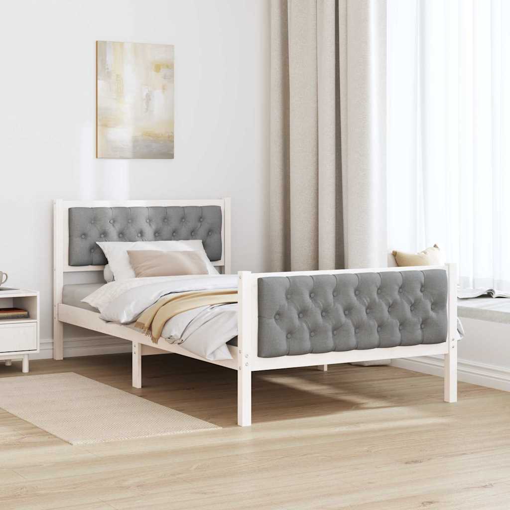 Cadre de lit Gris clair 100 x 200 cm Pin massif - XIOS