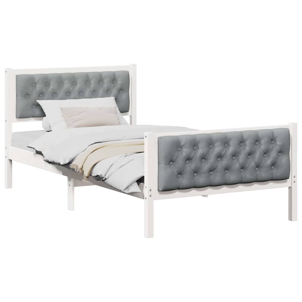 Cadre de lit Gris clair 100 x 200 cm Pin massif - XIOS