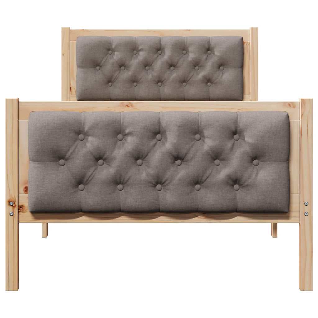 Cadre de lit avec tête de lit Taupe 90 x 200 cm Pin massif - XIOS