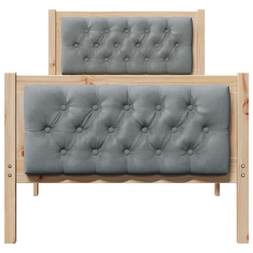Cadre de lit avec tête de lit Gris clair 80 x 200 cm Pin massif - XIOS