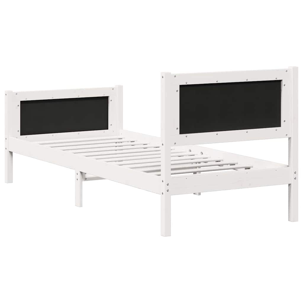 Cadre de lit avec tête de lit Gris clair 80 x 200 cm Pin massif - XIOS