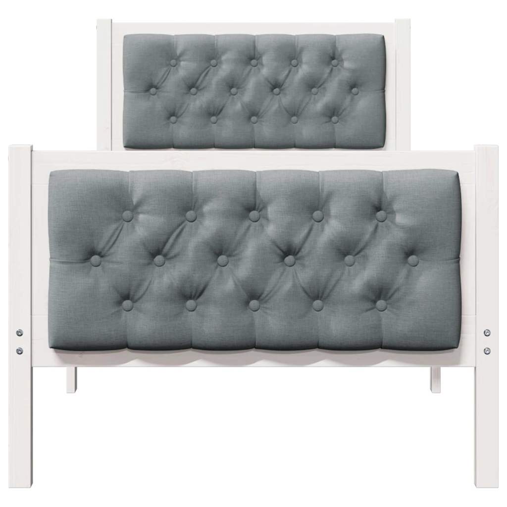 Cadre de lit avec tête de lit Gris clair 75 x 190 cm Pin massif - XIOS